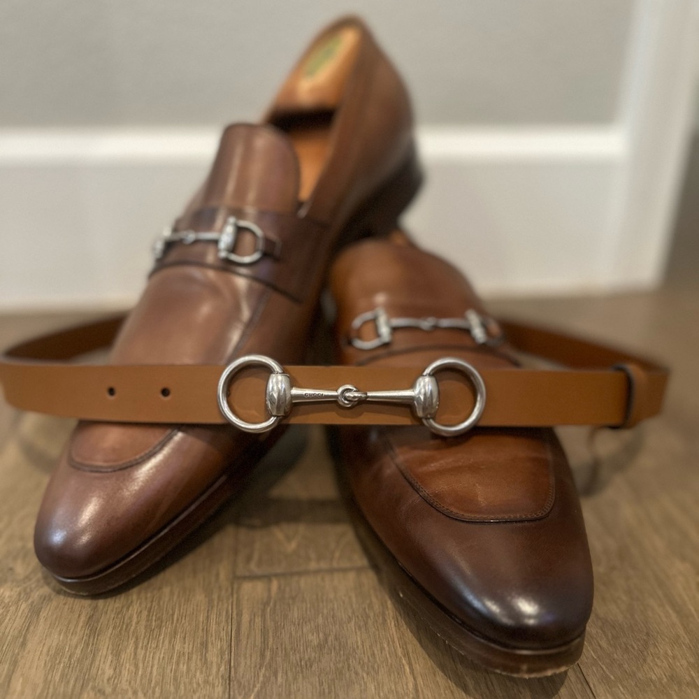 Gucci Brown Leather Horsebit Belt
